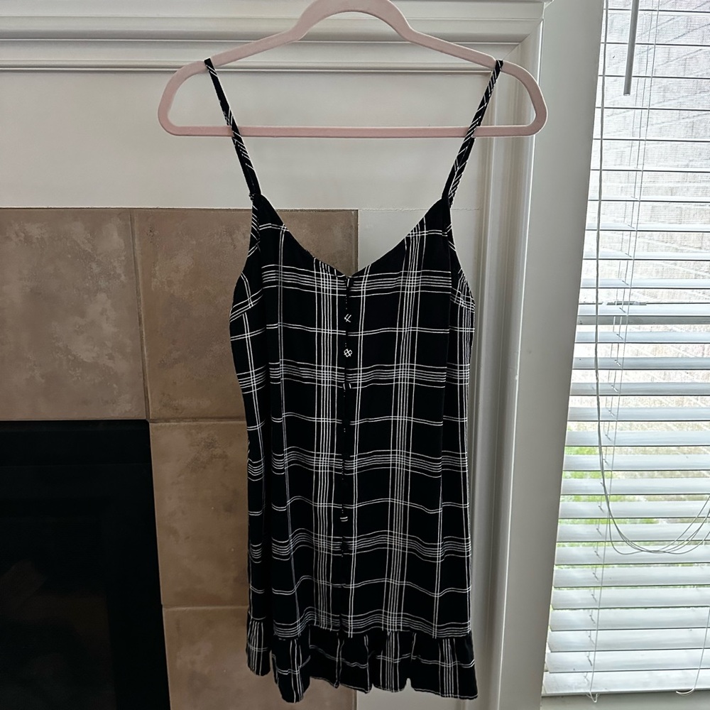 Mini Black and White Plaid Dress